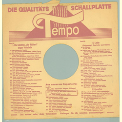Original Tempo Cover für 25er Schellackplatten A1 B