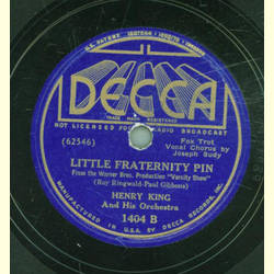 Henry King - The Lady is tramp / Little fraternity pin