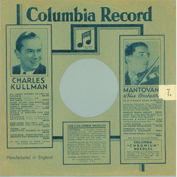Original Columbia Cover f�r 25er Schellackplatten A17 B