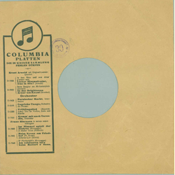 Original Columbia Cover f�r 25er Schellackplatten A7 B