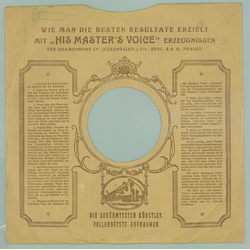 Original HMV Cover für 25er Schellackplatten A15 B