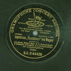 Leo Slezak, k. k. Kammers�nger mit Orchester - Septett ais Hugenotten von Meyerbeer / Septett aus Tannh�user von Wagner 