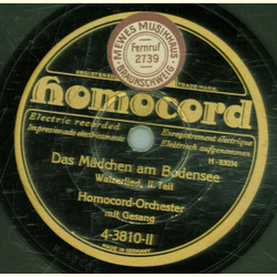 Homocord-Orchester - Das Mdchen am Bodensee, Walzerlied Teil I und II