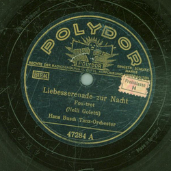 Hans Busch Tanz-Orchester - Liebesserenade zur Nacht / Vision