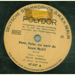 Tullio Mobiglia  m. s. Bar-Orchester - Peter, Peter, wo...