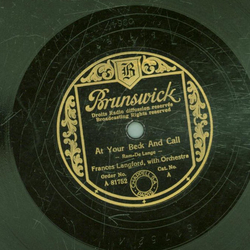 Frances Langford - At Your Beck And Call / Night And Day  