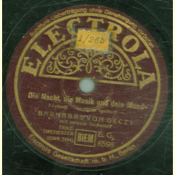 Barnabas von G�czy Orchester - Ein Stundent geht vorbei / Die Nacht, die Musik und dein Mund