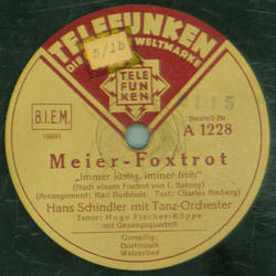 Hans Schindler - Dorfmusik / Meier-Foxtrot