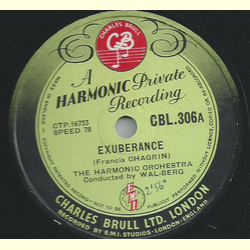 The Harmonic Orchestra: Wal-Berg - Exuberance / The Mamelukes