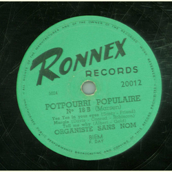 Organiste Sans Nom -  Potpourri Populaire No. 18