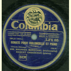 MM. Maurice Marechal - Sonate Pour Violoncelle et Piano (2 Records)