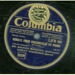 MM. Maurice Marechal - Sonate Pour Violoncelle et Piano (2 Records)