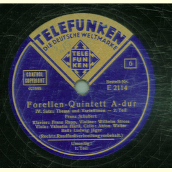 F. Rupp, W. Stross, V. Hrtl, A. Walter, L. Jger - Forellen-Quintett A-dur (4 Records)