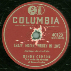 Mindy Carson - Crazy, Madly, Wildly In Love /  Music Box