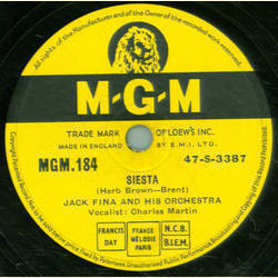 Jack Fina and his Orchestra - Siesta / When Is Sometime