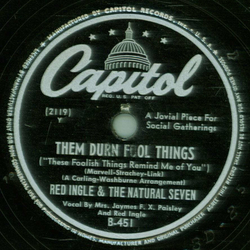 Red Ingle & The Natural Seven - Song Of Indians / Them Durn Foll Things
