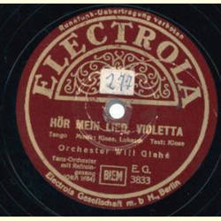 Will Glah - Hr mein Lied, Violetta / In meinen Gedanken
