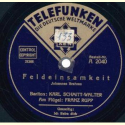 Karl Schmitt-Walter - Ich liebe dich / Feldeinsamkeit