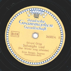 Erna Berger - Solveighs Lied / Mariä Wiegenlied