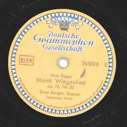 Erna Berger - Solveighs Lied / Mari Wiegenlied