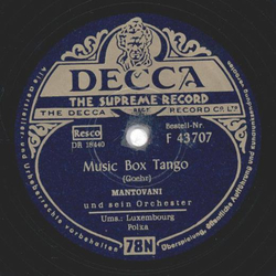 Mantovani - Luxembourg Polka / Music Box Tango