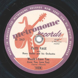 Patti Page - Would I Love you / Sentimental Music