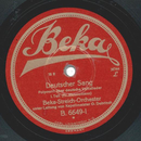 Beka-Streich-Orchester - Deutscher Sang, Potpourri ber...