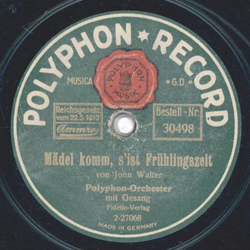 Polyphon-Orchester - Mdel komm, sist Frhlingszeit / Schieberlottchen