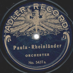Orchester - Paula-Rheinlnder / Drei Tag