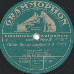 Grammophon-Orchester: Joseph Snaga - Groes Schlagerpotpourri