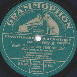 Grammophon-Orchester: Joseph Snaga - Allein Gott in der...
