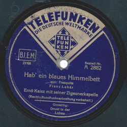 Ern Kaisz - Drunt in der Lobau / Hab ein blaues Himmelbett