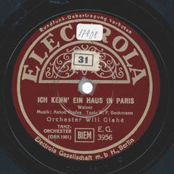 Will Glah - Ich kenn ein Haus in Paris / Walzer Della...