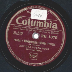 Lecuona Cuban Boys - Patica Y Mondonguito / Say  Si Si