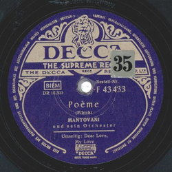 Mantovani - Poéme / Dear Love, My Love