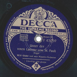 Will Glah - Ol guapa / Unter der roten Laterne von St. Pauli