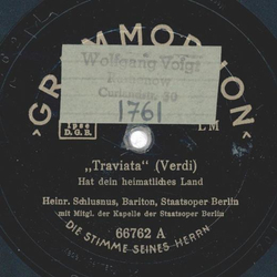 Heinrich Schlusnus - Traviata /  Troubadour