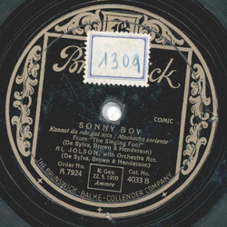 Al Jolson - Theres A Rainbow Round My Shoulder / Sonny Boy