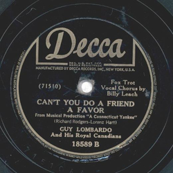 Guy Lombardo - Its Love-Love-Love / Cant you do a friend a favor