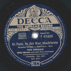 Vico Torriani - In Paris in der Rue Madeleine / Bon soir...