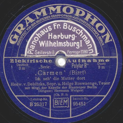Hedw. v. Debitzka, Sopr. u. Helge Roswaenge - Carmen (...