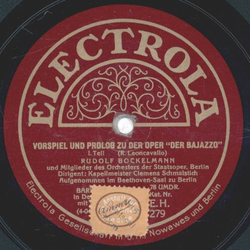 Rudolf Bockelmann - Vorspiel und Prolog zu der Oper...