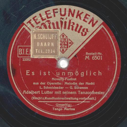 Adalbert Lutter - Es ist unmglich / Tango Marina
