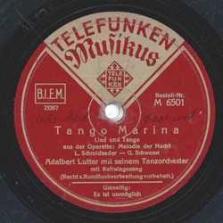 Adalbert Lutter - Es ist unmglich / Tango Marina