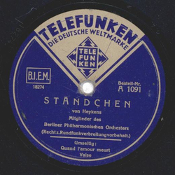 Berliner Philharmonisches Orchester - Stndchen / Quand lamour meurt