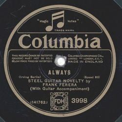 Steel Guitar Novelty by Frank Ferera - Always / Lady Lady...