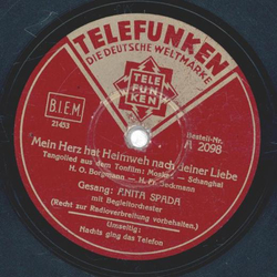Anita Spada - Nachts ging das Telefon / Mein Herz hat Heimweh nach deiner Liebe