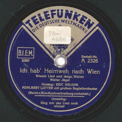 Eric Helgar, Adalbert Lutter mit groem Begleitorchester...