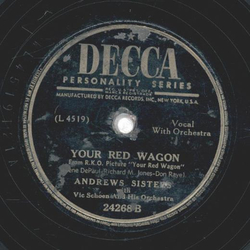 Andrews Sisters - Too Fat Polka / Your Red Wagon