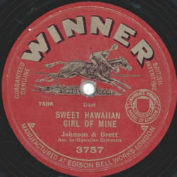 Johnson & Brett - Honolulu Honey / Sweet Hawaiian Girl Of Mine
